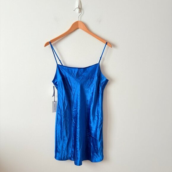 Aritzia Babaton Romero Slip Dress Bright Sapphire Blue NWT Size Small - Picture 2 of 6